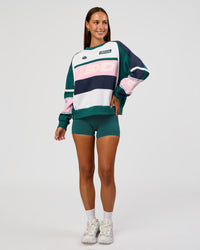 Woman wearing Power Sweater - Future Navy-Teal | Model:Brylee | Size:XS | Thumbnail Index: 6