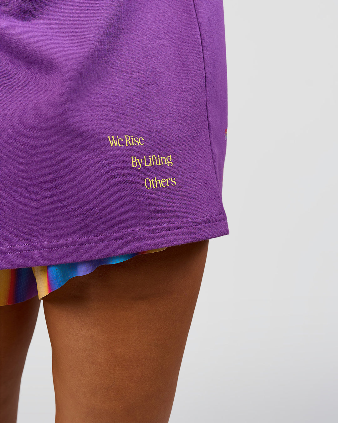 Woman wearing Pride Sticker Boxy Tee - Fresh Purple | Model:Bianca | Size:XS - view 14