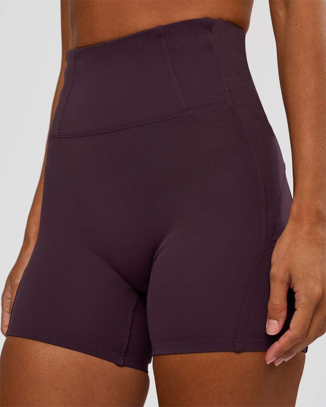 Woman wearing Progression Ultra High-Rise 4" Short - Midnight Plum | Model:Brylee | Size:XS - view 7
