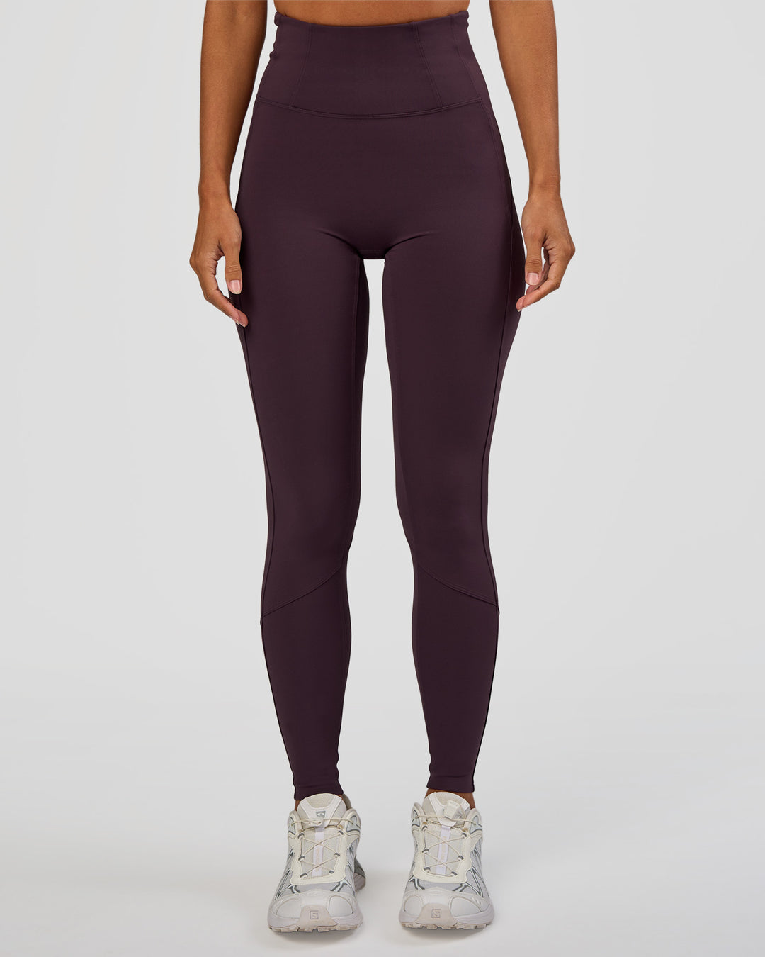 Woman wearing Progression Ultra High-Rise Full Length Legging - Midnight Plum | Model:Brylee | Size:XS - view 6