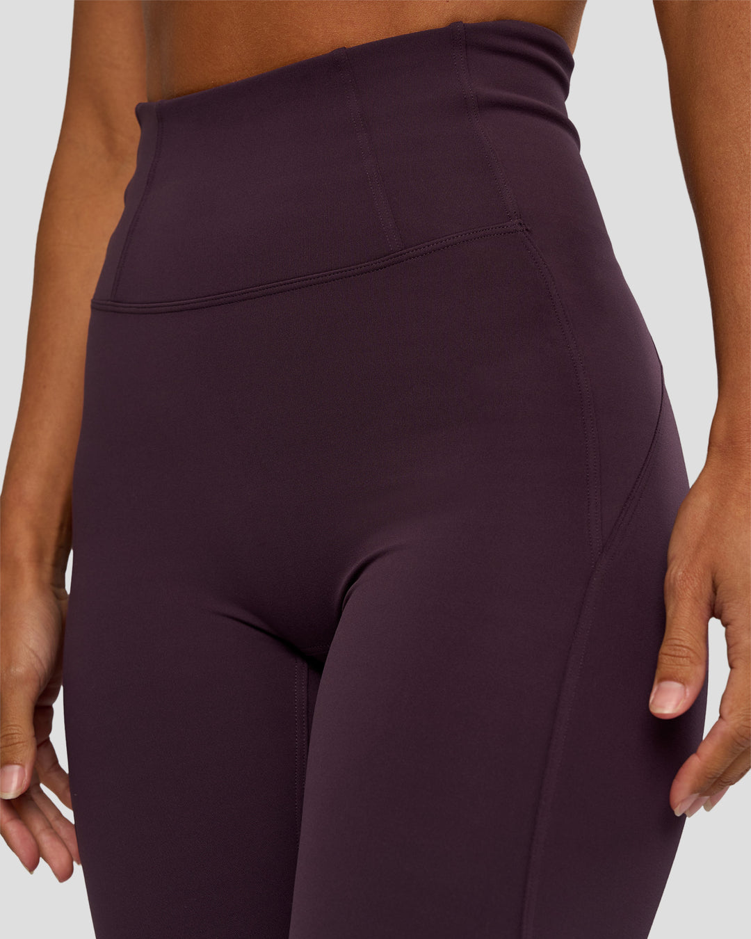 Woman wearing Progression Ultra High-Rise Full Length Legging - Midnight Plum | Model:Brylee | Size:XS - view 3