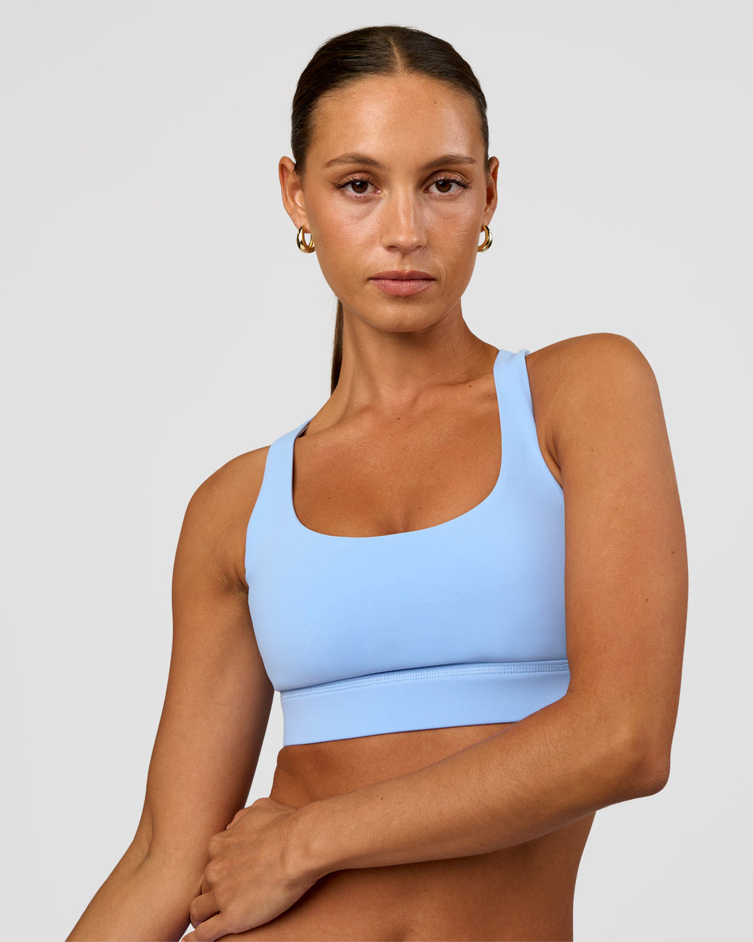 Woman wearing Race Day Sports Bra - Open Air | Model:Brylee | Size:XS - view 4