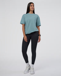 Woman wearing Research Department FLXCotton Oversized Tee - Smoke Blue | Model:Rhiley | Size:XS | Thumbnail Index: 6