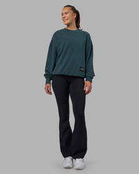 Woman wearing Segmented Oversized Sweater - Abyssal | Model:Charlize | Size:XS | Thumbnail Index: 2