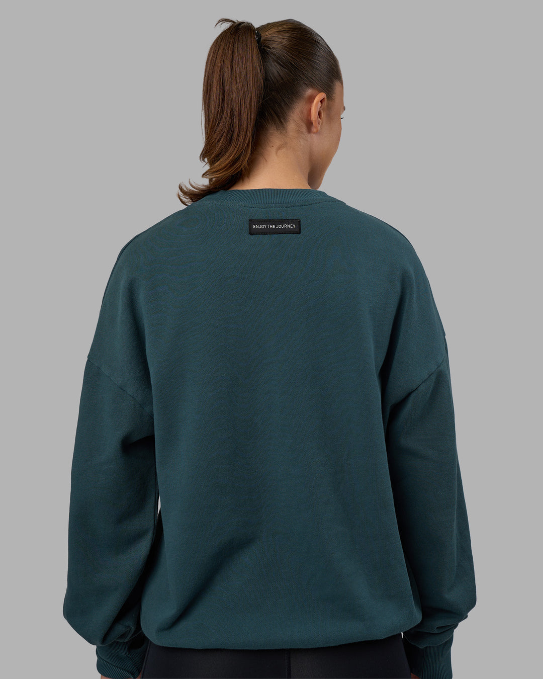 Woman wearing Segmented Oversized Sweater - Abyssal | Model:Charlize | Size:XS - view 8