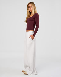 Woman wearing Show It Off Long Sleeve Top in Cherry Lacquer | Model:Issy | Size:XS | Thumbnail Index: 3