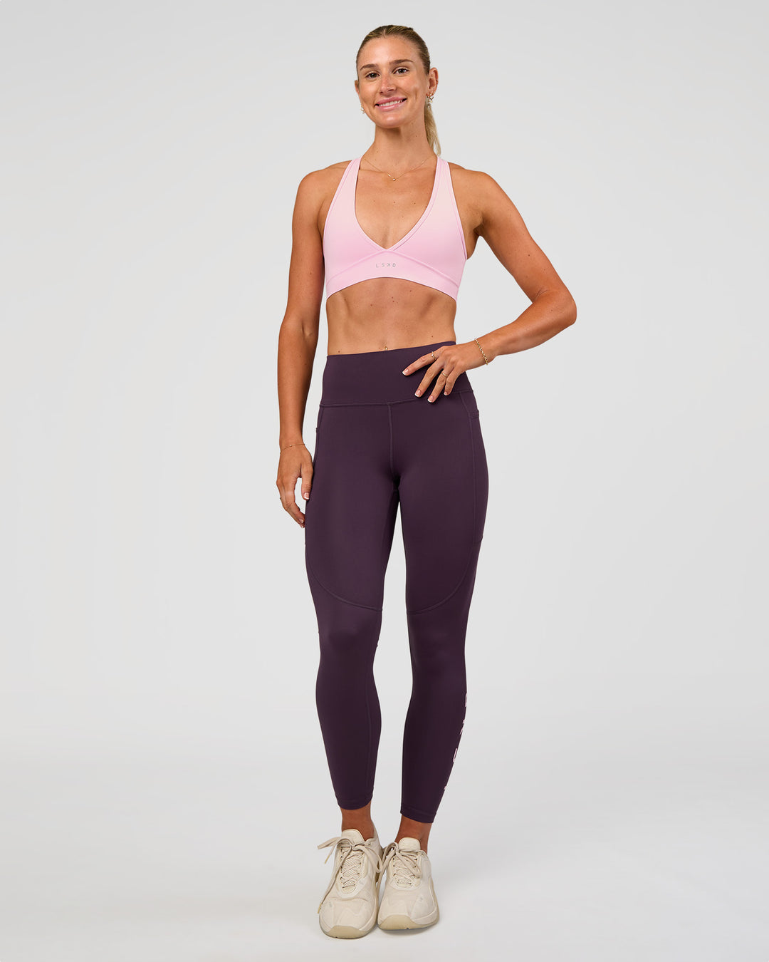Woman wearing Stamina Sports Bra - Marshmallow | Model:Emelia | Size:XS - view 7