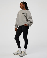 Woman wearing Static Grit Boxy Crew - Alloy-Black | Model:Ellie | Size:XS | Thumbnail Index: 4