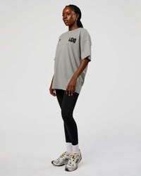 Woman wearing Static Grit Heavyweight Oversized Tee - Alloy-Black | Model:Ellie | Size:XS | Thumbnail Index: 11