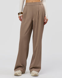 Woman wearing StretchShift Wide Leg Pant - Taupe Ash | Model:Leilani | Size:XS | Thumbnail Index: 0