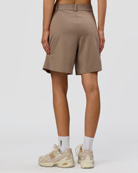 Woman wearing StretchShift Wide Leg Short - Taupe Ash | Model:Leilani | Size:XS | Thumbnail Index: 3