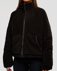 Woman wearing Thrive Reversible Jacket - Black | Model:Brylee | Size:XS | Thumbnail Index: 14