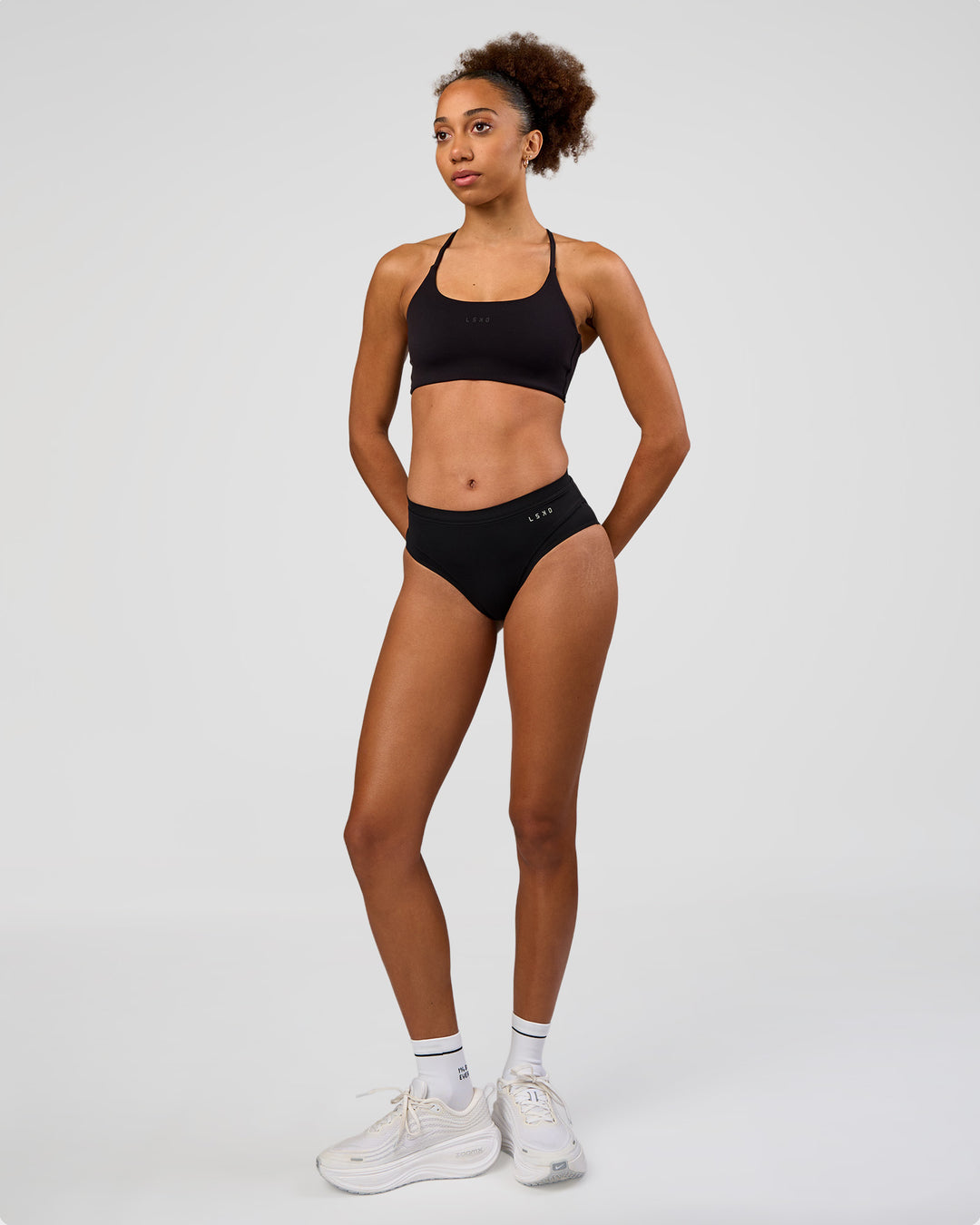 Woman wearing Turbo Track Brief in Black | Model:Txai | Size:XS - view 3