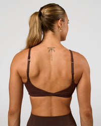 Woman wearing Twist Sports Bra - Hot Chocolate | Model:Maja | Size:XS | Thumbnail Index: 3