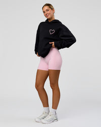 Woman wearing Unisex Love The Process Oversize Hoodie - Black-Marshmallow | Model:Amity | Size:XS | Thumbnail Index: 10