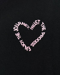 Woman wearing Unisex Love The Process Oversize Hoodie - Black-Marshmallow | Model:Amity | Size:XS | Thumbnail Index: 12