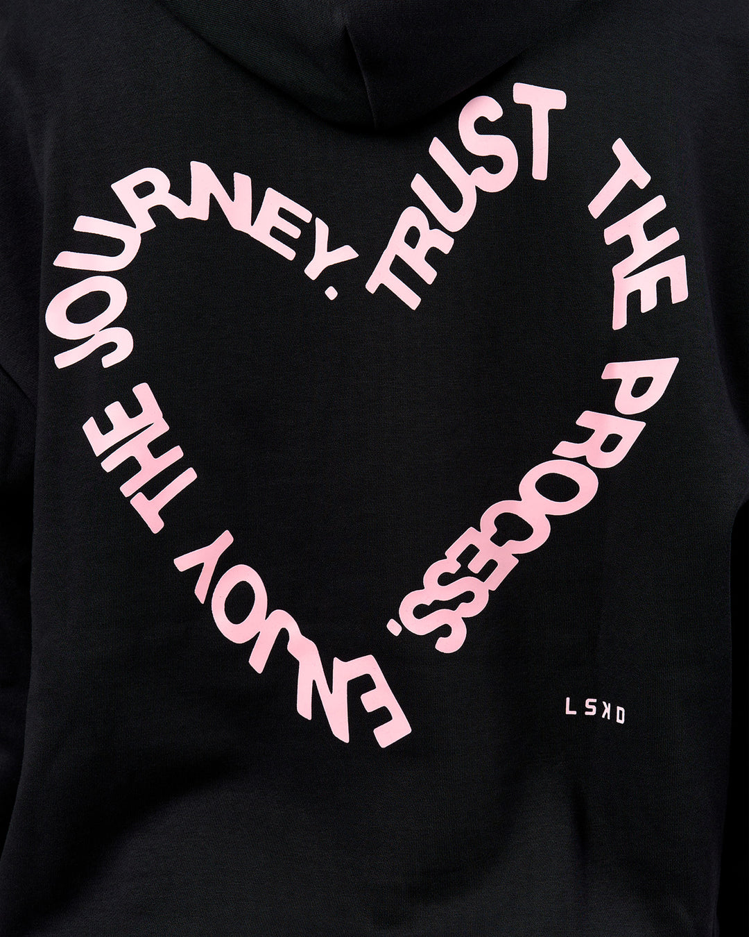 Woman wearing Unisex Love The Process Oversize Hoodie - Black-Marshmallow | Model:Amity | Size:XS - view 9