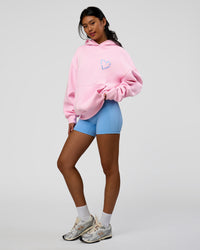 Woman wearing Unisex Love The Process Oversize Hoodie - Marshmallow-Open Air | Model:Loren | Size:XS | Thumbnail Index: 7