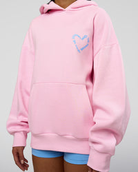 Woman wearing Unisex Love The Process Oversize Hoodie - Marshmallow-Open Air | Model:Loren | Size:XS | Thumbnail Index: 8