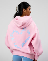 Woman wearing Unisex Love The Process Oversize Hoodie - Marshmallow-Open Air | Model:Loren | Size:XS | Thumbnail Index: 3