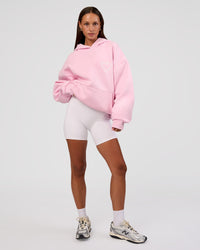 Woman wearing Unisex Love The Process Oversize Hoodie - Marshmallow-White | Model:Brylee | Size:XS | Thumbnail Index: 6