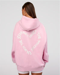 Woman wearing Unisex Love The Process Oversize Hoodie - Marshmallow-White | Model:Brylee | Size:XS | Thumbnail Index: 11