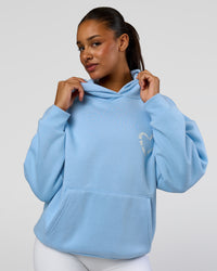 Woman wearing Unisex Love The Process Oversize Hoodie - Open Air-Off White | Model:Rosie | Size:XS | Thumbnail Index: 3