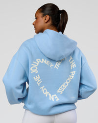 Woman wearing Unisex Love The Process Oversize Hoodie - Open Air-Off White | Model:Rosie | Size:XS | Thumbnail Index: 15