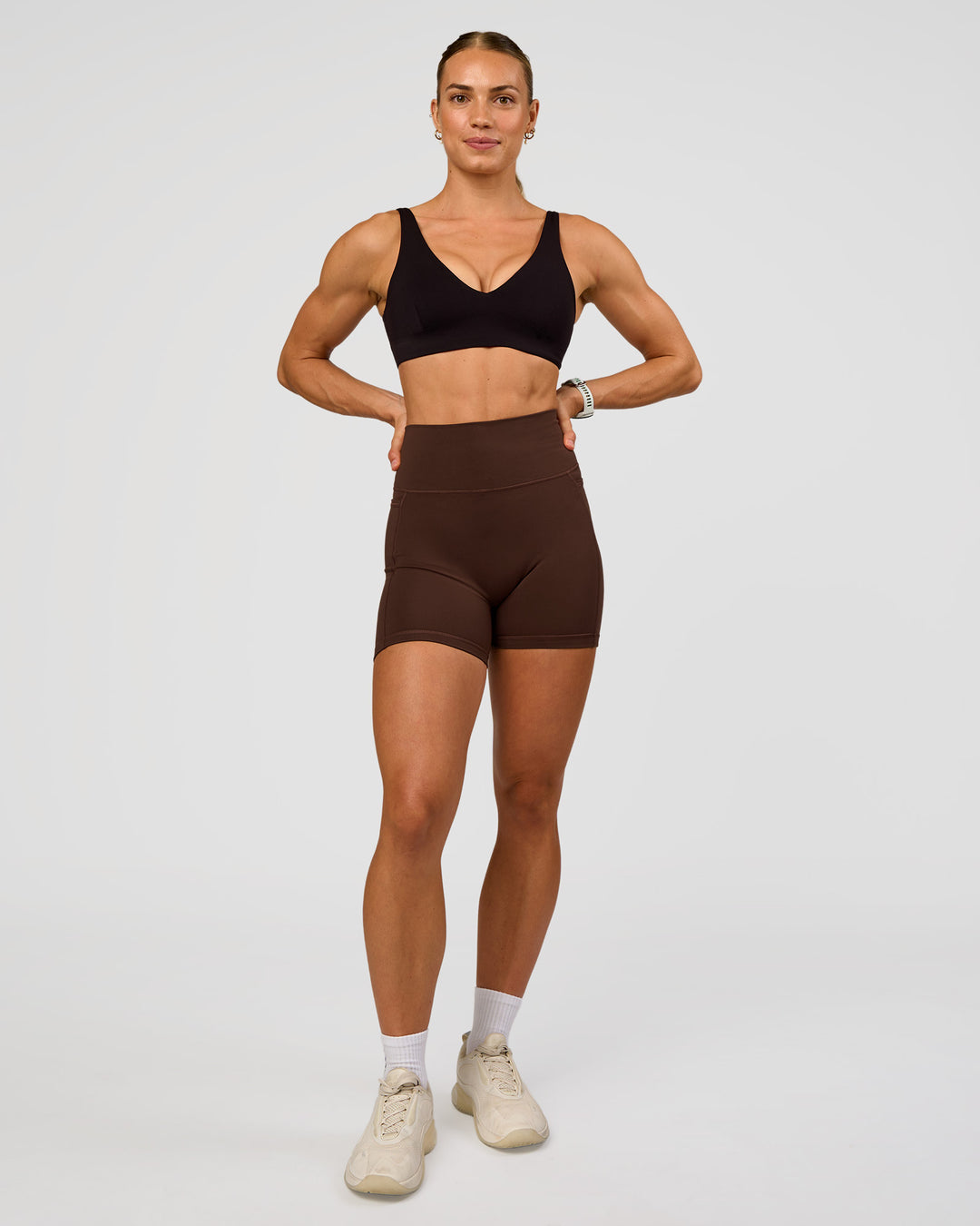 Woman wearing Vitality Sports Bra - Black | Model:Maja | Size:XS - view 5