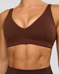 Woman wearing Vitality Sports Bra - Hot Chocolate | Model:Maja | Size:XS | Thumbnail Index: 4