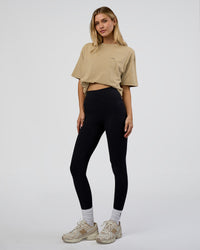 Woman wearing We Love This  FLXCotton Oversized Tee - Greige Washed-Black | Model:Leilani | Size:XS | Thumbnail Index: 7