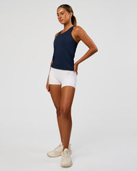 Woman wearing AeroFLX+ Seamless Tank - Future Navy/Future Navy | Model:Charli | Size:XS | Thumbnail Index: 4