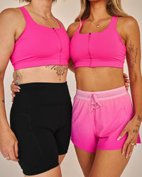 Campaign image of Accelerate Gradient 3" High-Rise Running Short - Pink Rose-Ultra Pink Gradient | Thumbnail Index: 7