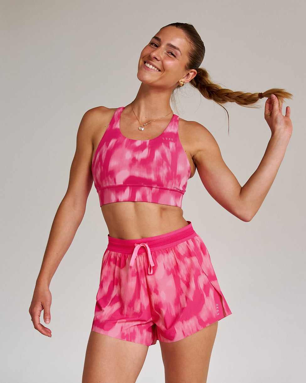 Campaign image of Accelerate Sports Bra - Radiant Pink - view 2