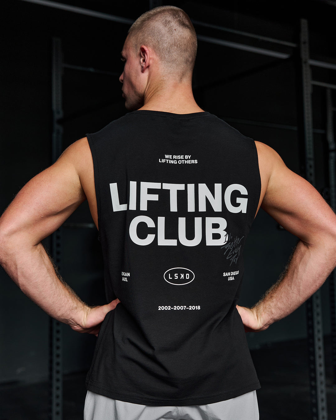 Campaign image of Lifting Club FLXCotton Tank - Black-White - view 9