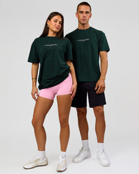 Duo wearing VS6 1% Better FLXCotton Oversize Tee - Midnight Green | Model:Albert | Size:M | Model:Bianca | Size:XS | Thumbnail Index: 3