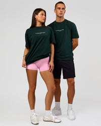 Duo wearing VS6 1% Better FLXCotton Oversize Tee - Midnight Green | Model:Albert | Size:M | Model:Bianca | Size:XS | Thumbnail Index: 6