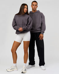 Duo wearing Base Oversized Hoodie - Duskstone | Model:Bianca | Size:XS | Model:Albert | Size:M | Thumbnail Index: 2