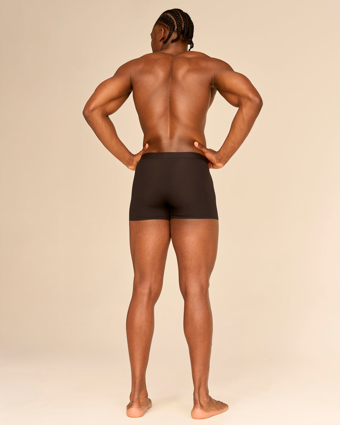 Man wearing Zero Boxer Brief 2pk - Black | Model:Adeola | Size:L - view 3