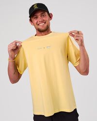 Man wearing TGHF X LSKD 26 FLXCotton Oversized Tee - Lemon | Model:Cooper | Size:L | Thumbnail Index: 2