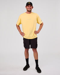 Man wearing TGHF X LSKD 26 FLXCotton Oversized Tee - Lemon | Model:Cooper | Size:L | Thumbnail Index: 10