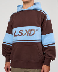 Man wearing A-Team Oversized Hoodie - Hot Chocolate-Open Air | Model:Jaiden | Size:L | Thumbnail Index: 7