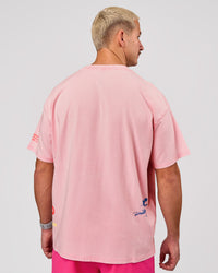 Man wearing Hybrid Elements Heavyweight FLXCotton Oversized Tee  - Marshmallow Washed | Model:Jaiden | Size:L | Thumbnail Index: 3