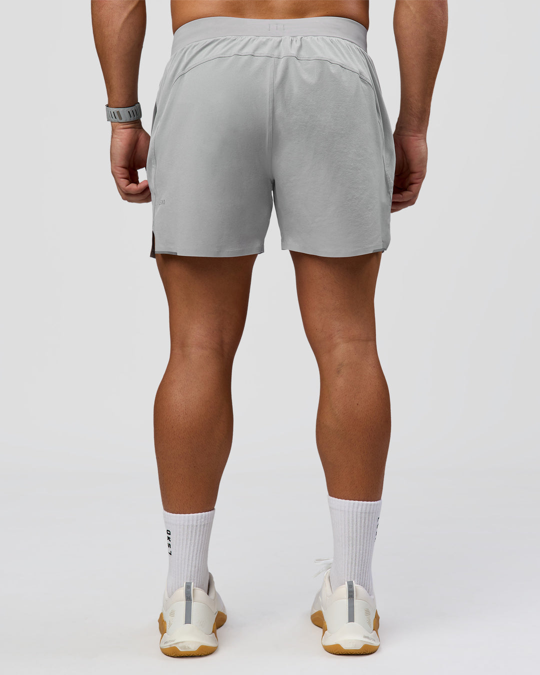 Man wearing Hybrid Lined 5" Short - Alloy | Model:Jaiden | Size:L - view 6