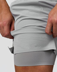 Man wearing Hybrid Lined 5" Short - Alloy | Model:Jaiden | Size:L | Thumbnail Index: 10