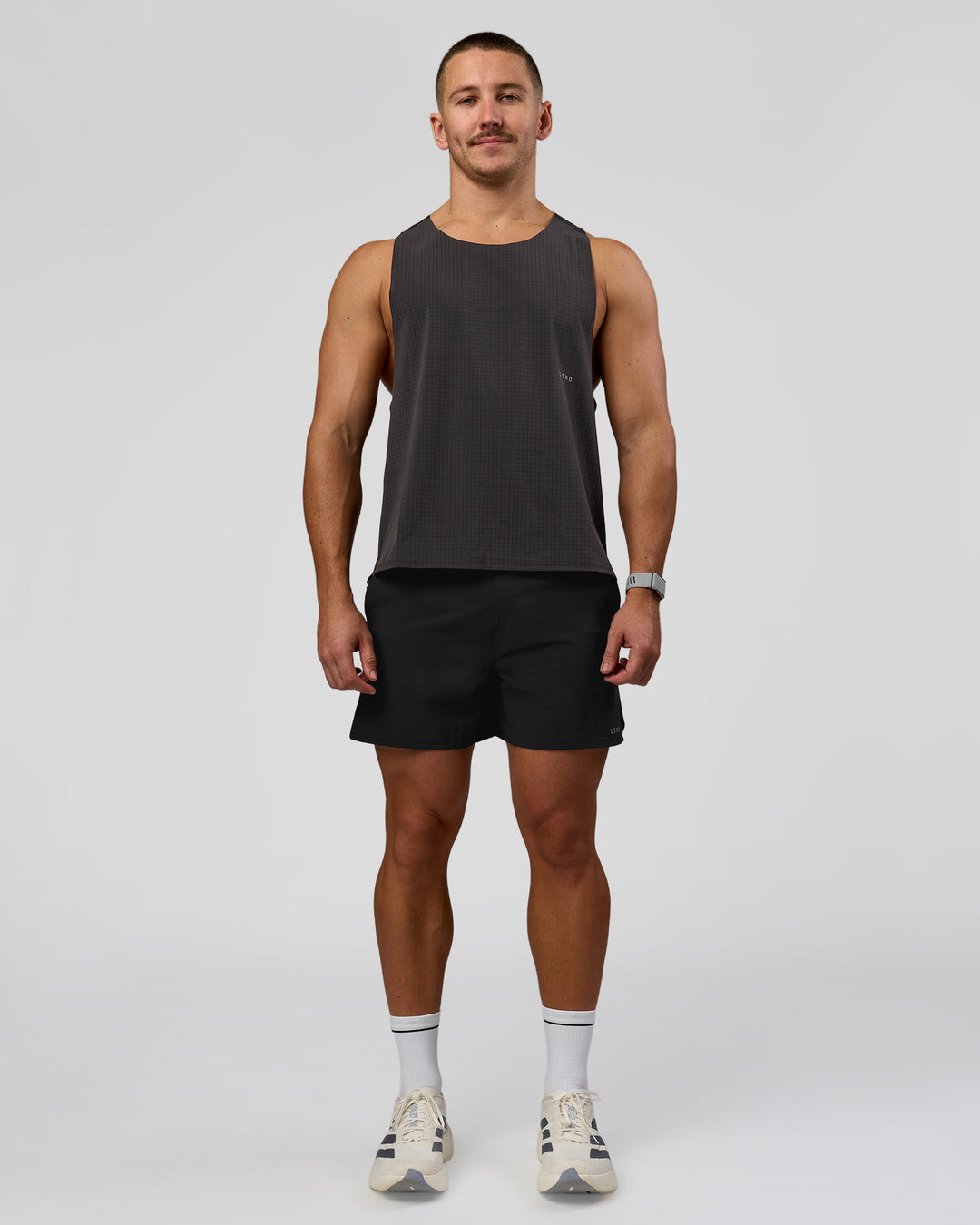 Man wearing Pace 5" Lined Ripstop Short - Black | Model:Jaiden | Size:L - view 6