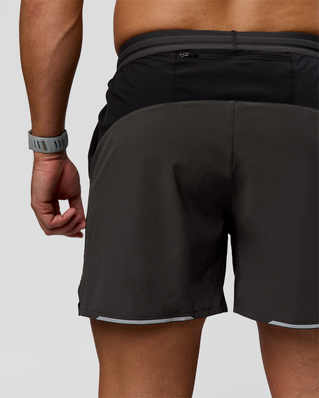 Man wearing Pace 5" Lined Running Short - Black-Onyx | Model:Jaiden | Size:L - view 5