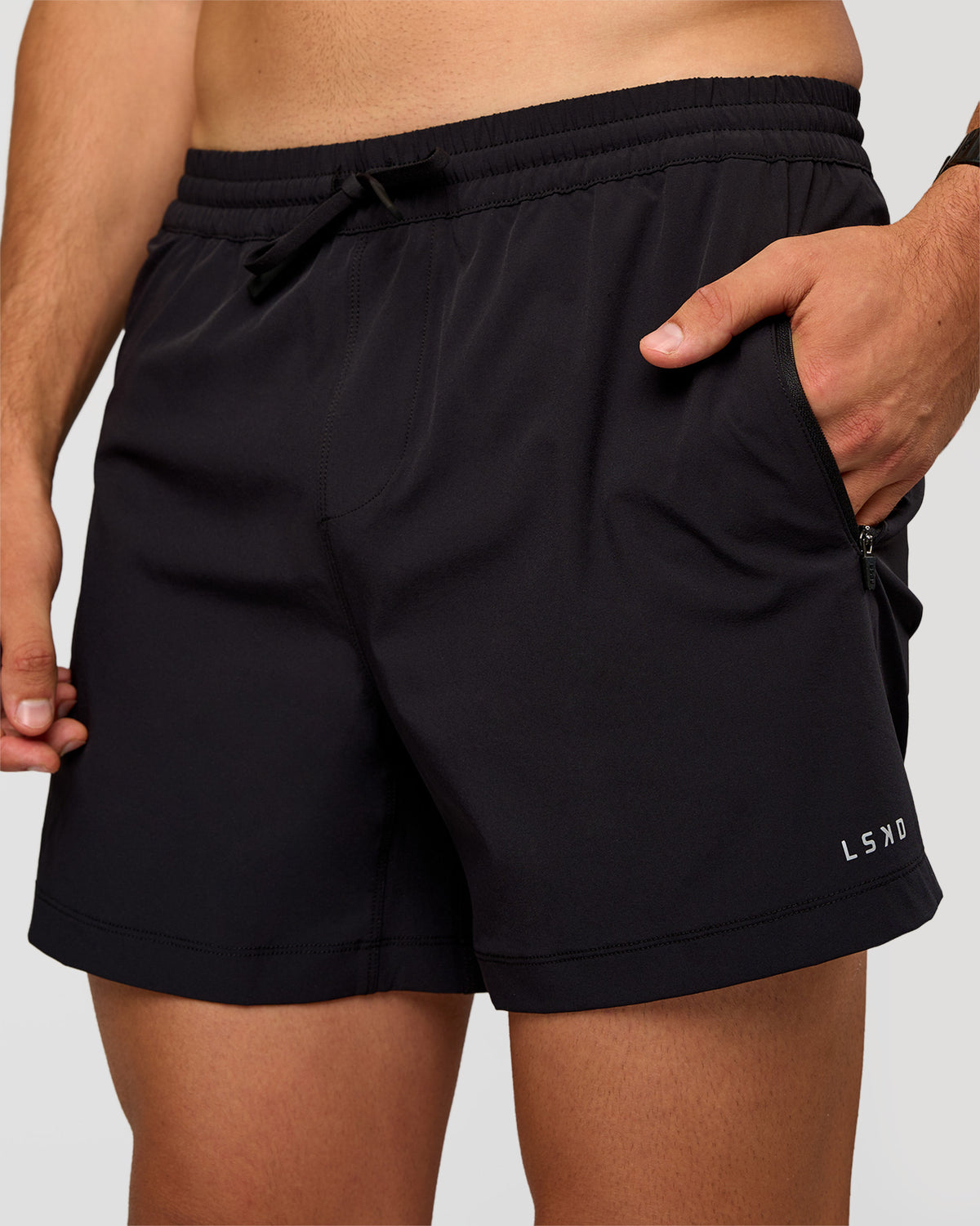 Man wearing Rep 5'' Training Short  - Black | Model:Liam | Size:L