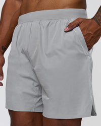 Man wearing Hybrid Lined 7" Short - Alloy | Model:Xav | Size:L | Thumbnail Index: 0