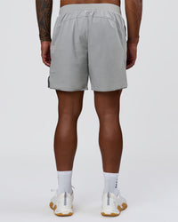 Man wearing Hybrid Lined 7" Short - Alloy | Model:Xav | Size:L | Thumbnail Index: 10